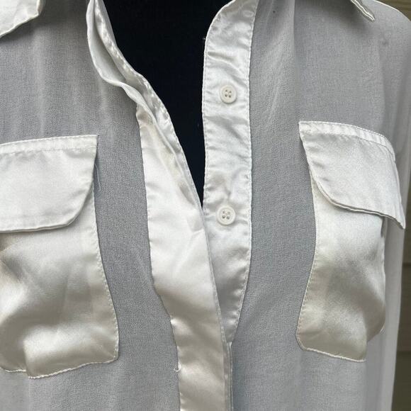Wet Seal women’s size M sheer white button-down, long sleeve top - Picture 7 of 8